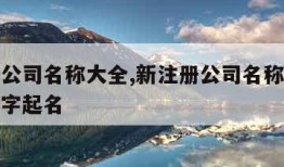 新注册公司名称大全,新注册公司名称大全免费四个字起名