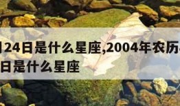 8月24日是什么星座,2004年农历8月24日是什么星座