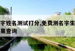 生辰八字姓名测试打分,免费测名字生辰八字测试结果查询