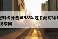 姓名配对缘分测试98%,姓名配对缘分测试打分 汉成网