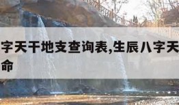 生辰八字天干地支查询表,生辰八字天干地支详细算命